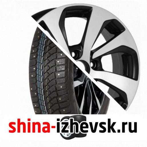 Колесо в сборе Viatti Brina Nordico (V-522) 185/65 R15 T 88 + RST R005 6xR15 4×100 ET50 DIA60.1 Матовый черный с полированной лицевой частью в Ижевске